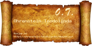 Ohrenstein Teodolinda névjegykártya